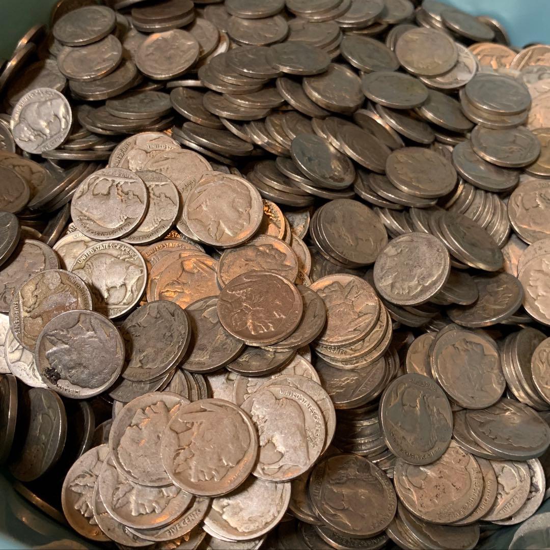 バッファロー / インディアンニッケル　100枚　古銭　並品