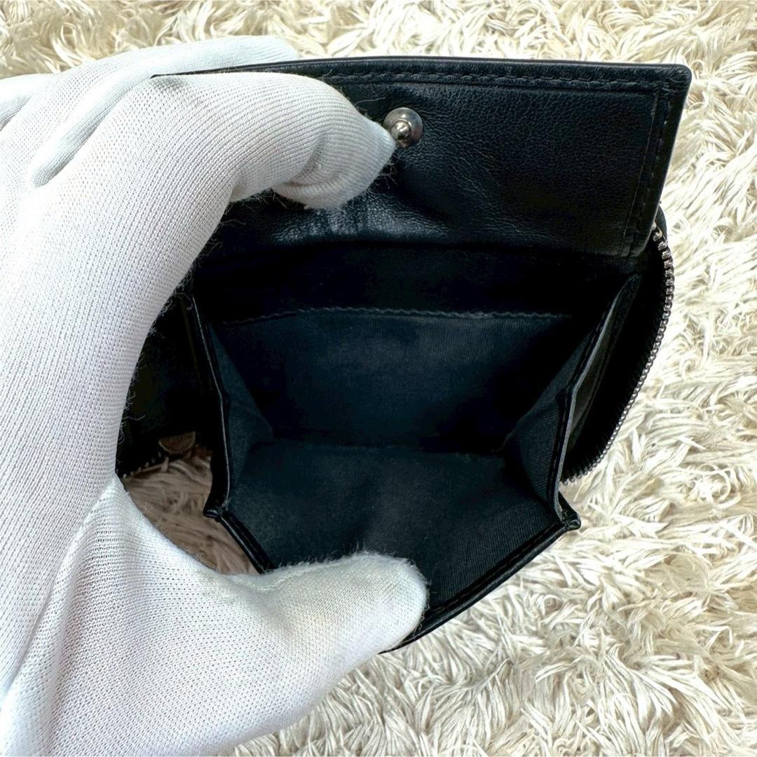 【美品】クリスチャンディオール 二つ折り財布 グレー キャンバス トロッター