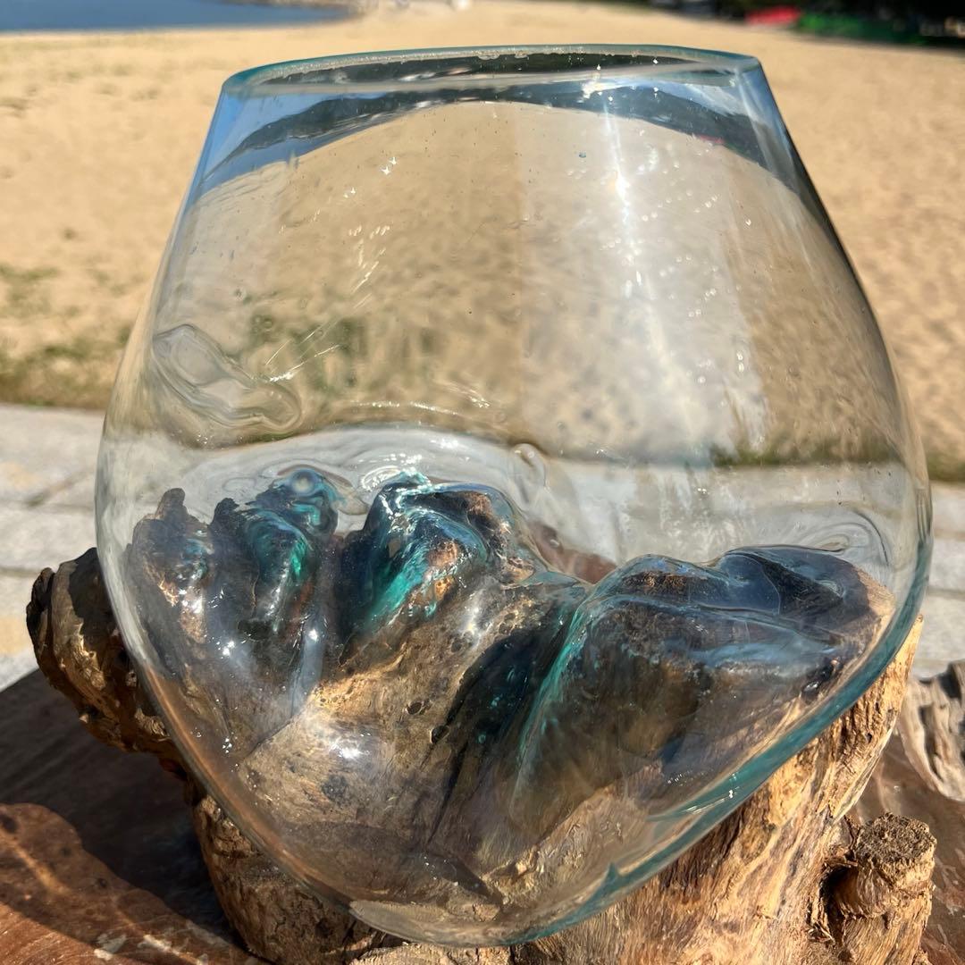 流木ガラスオブジェ大F 花瓶 金魚鉢 ガーデニング フラワーポット 水槽 アート