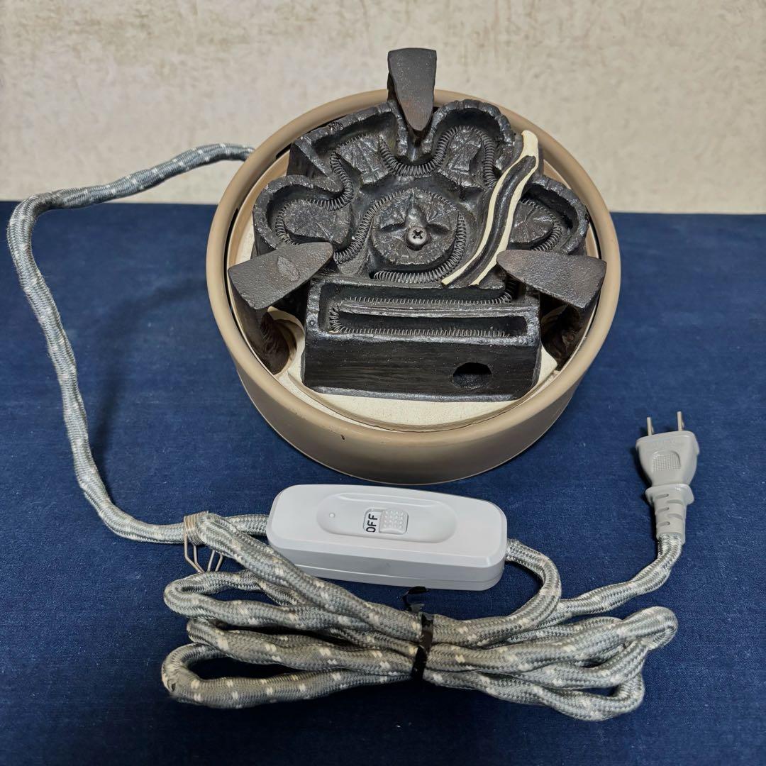 風炉/茶釜/電熱器/銀摘/唐銅朝鮮風炉釜/野々田電熱器/金森紹栄造/敷板/茶道具
