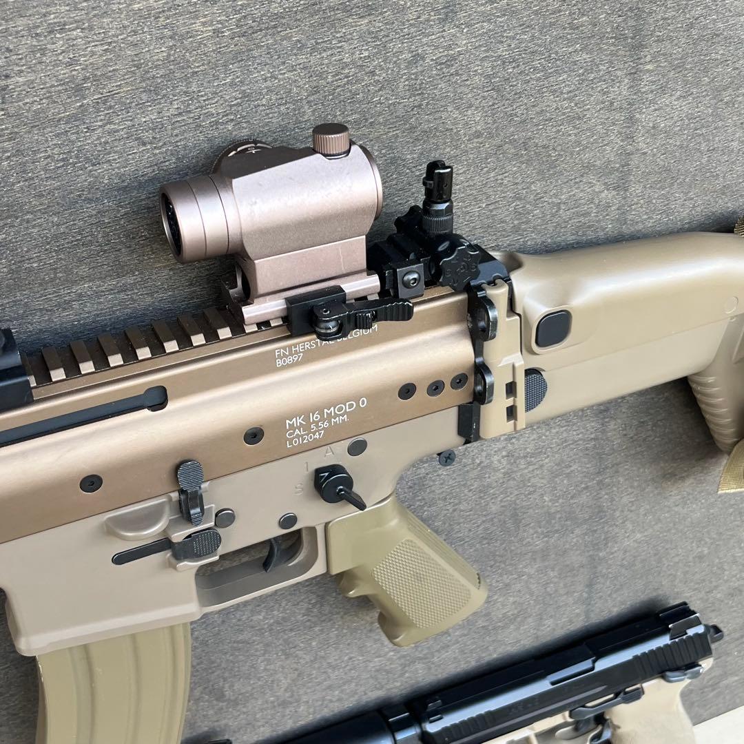 東京マルイ　SCAR-L 次世代電動ガン タンカラー HK45付属共に中古