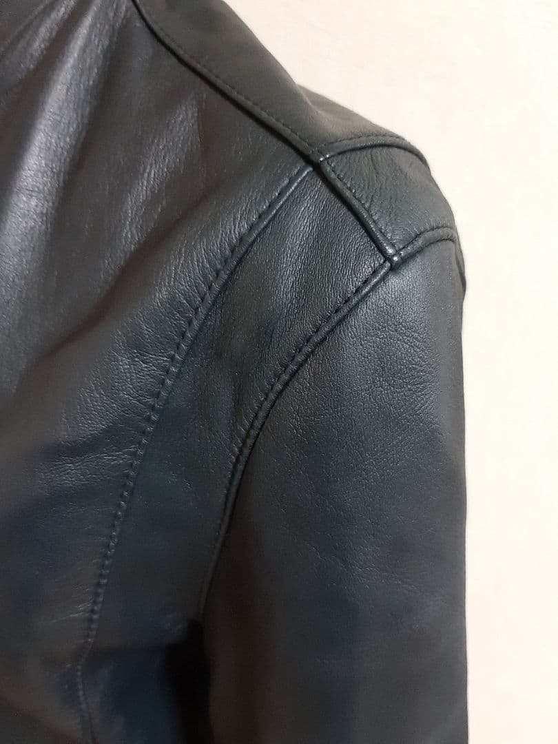 STUDIOUS ステュディオス ラムレザーシングルライダースジャケット M