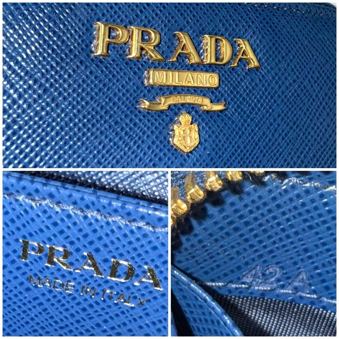 ぶーにゃん ✨極美品✨PRADA プラダ サフィアーノレザー ラウンドジッ