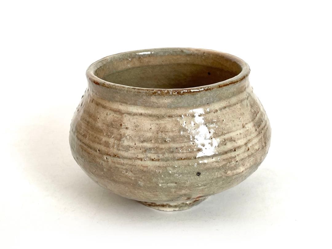 陶芸家　岡部嶺男　粉引　塩筍茶碗　茶盌　抹茶碗　岡部美喜識箱　加藤唐九郎