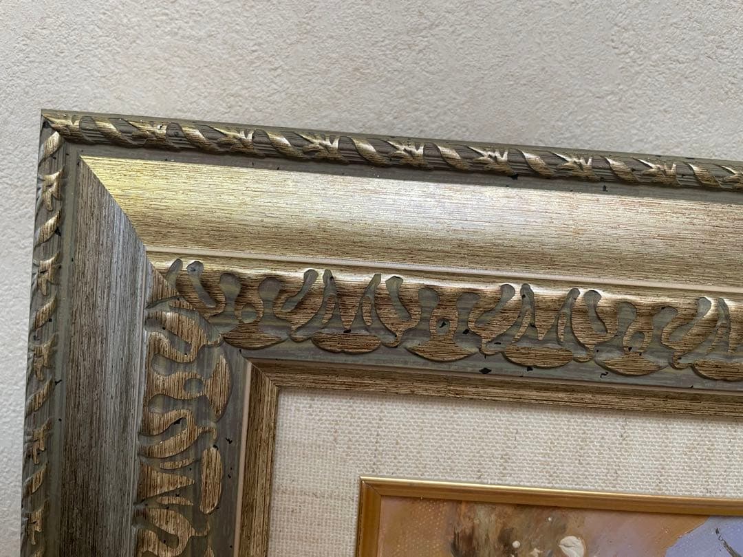 新品同様 池田秀郎 油彩原画 直筆サイン 豪華額装 SM 花 箱入り