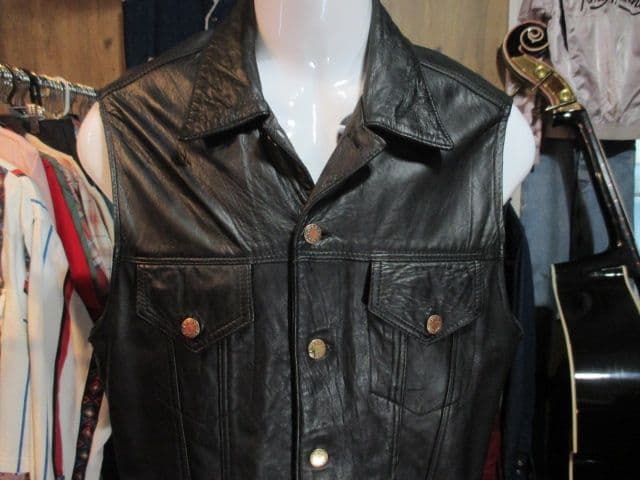 希少 ヴィンテージ 英国製 レザーベスト トラッカー REAL LEATHER社