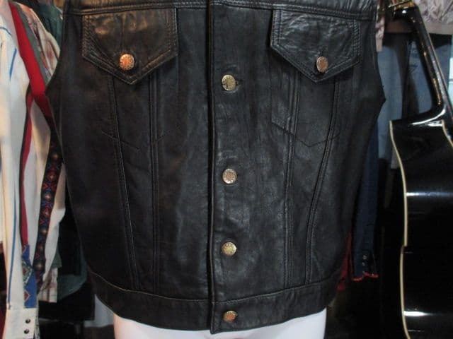 希少 ヴィンテージ 英国製 レザーベスト トラッカー REAL LEATHER社