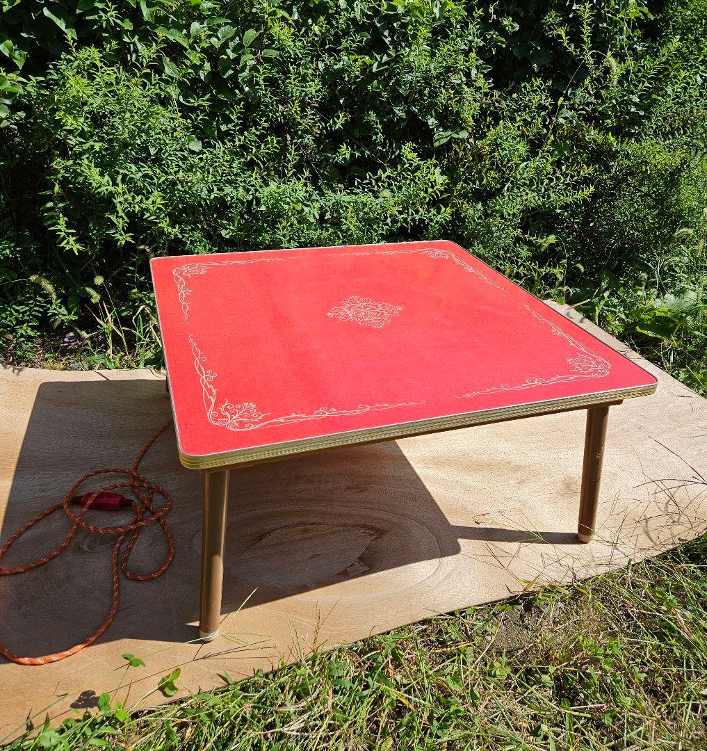 日本のヴィンテージ 古い炬燵 赤外線 電気こたつ 75cm 両面天板 昭和レトロ