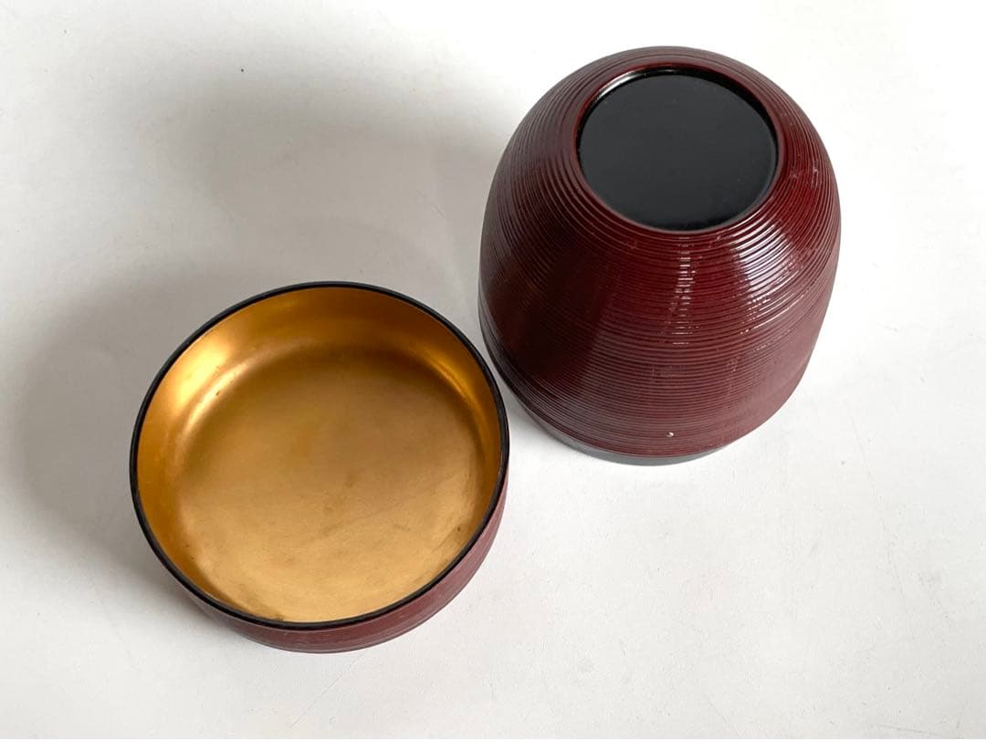 塗師　吉田一峰　鵬雲斎好　三光棗　なつめ　共箱　漆器　漆塗り