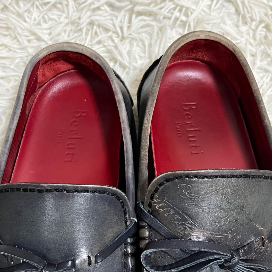 11407✨良品✨ベルルッティ カリグラフィ ドライビングシューズ ブラウン