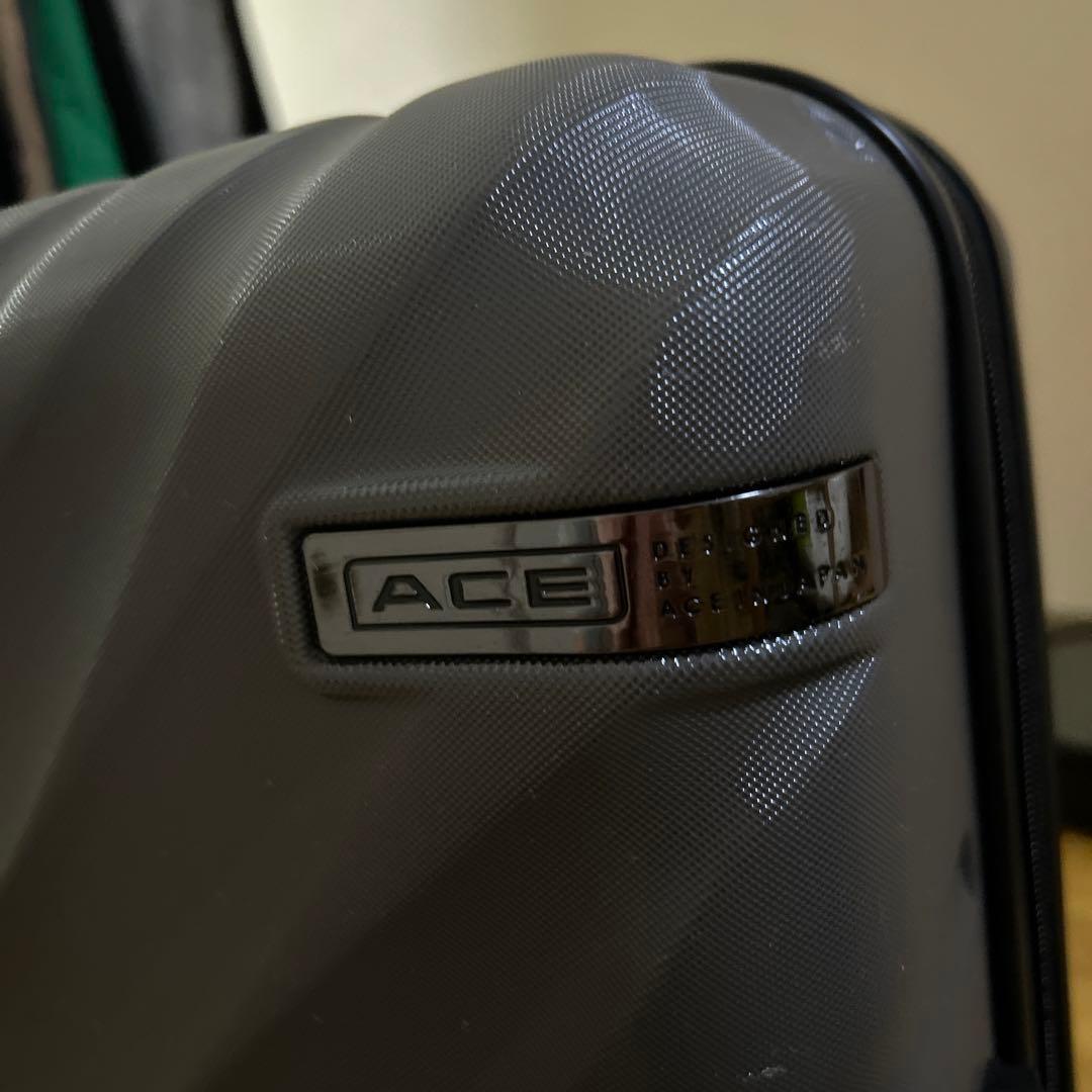 ACE グレー ストライプキャリーケース
