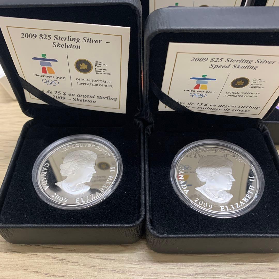 バンクーバー2010オリンピック 公式記念 25ドル ホログラム銀貨 4種