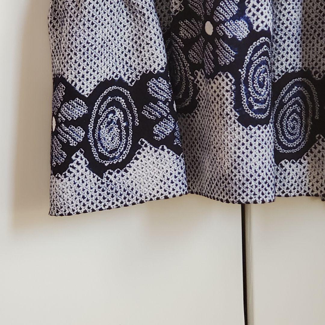 さと　有松絞りリメイク、有松ティアードワンピース、サロペット