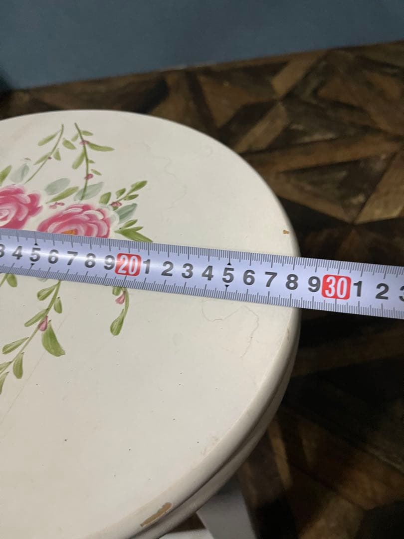 白家具 回転 スツール 椅子 薔薇 インテリアアンティーク