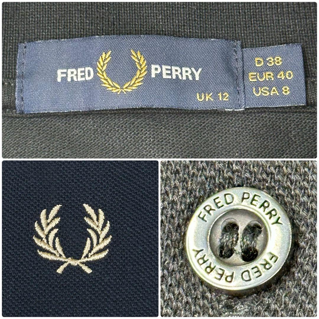 ✨美品✨フレッドペリー 金刺繍 ポロシャツ G3636 黒 長袖 UK12 L