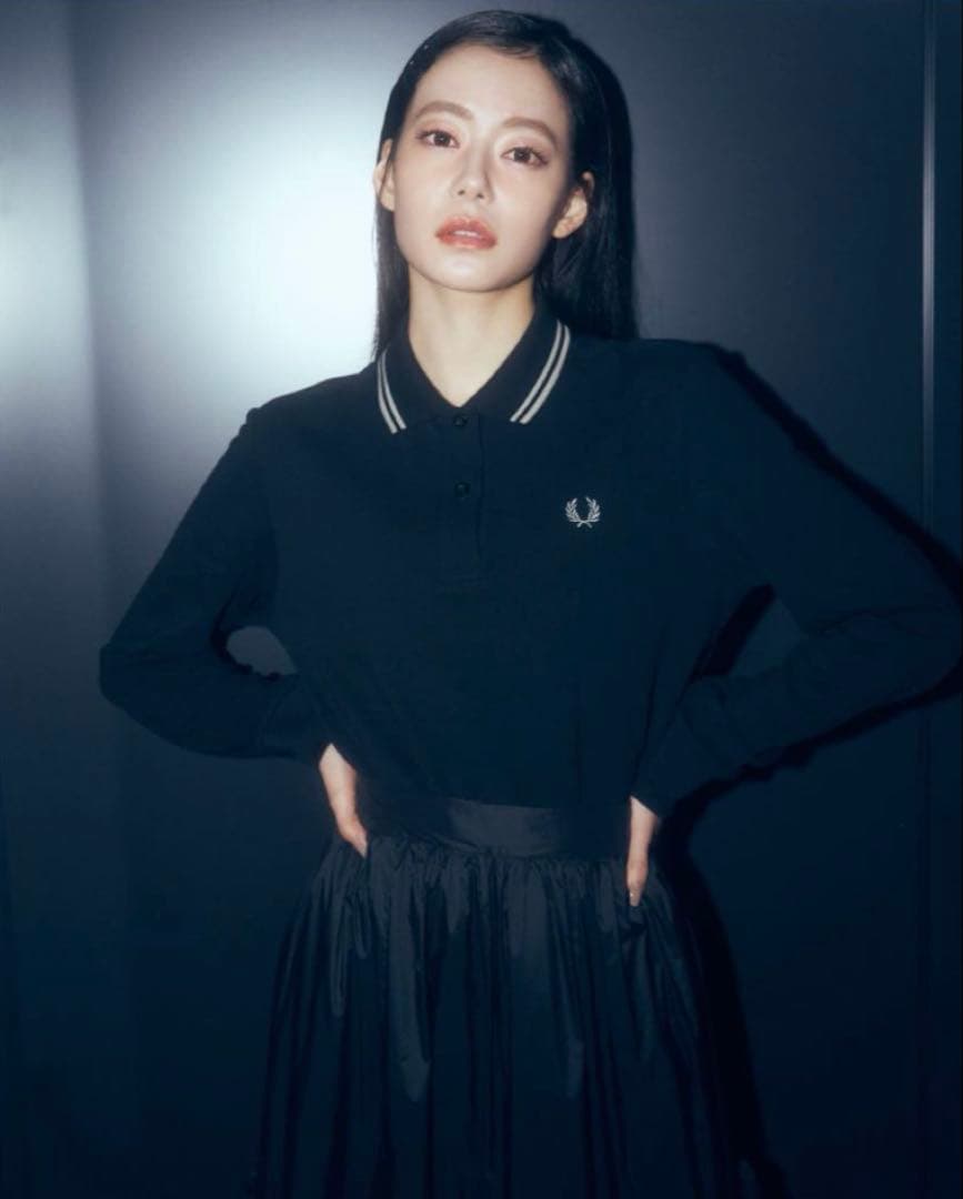 ✨美品✨フレッドペリー 金刺繍 ポロシャツ G3636 黒 長袖 UK12 L