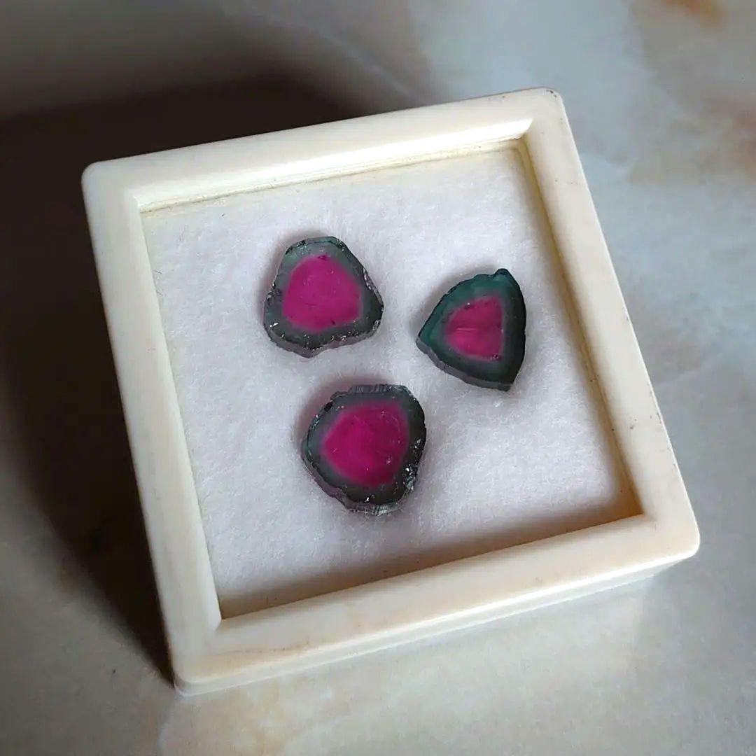 ウォーターメロントルマリン・ルース・3ピース