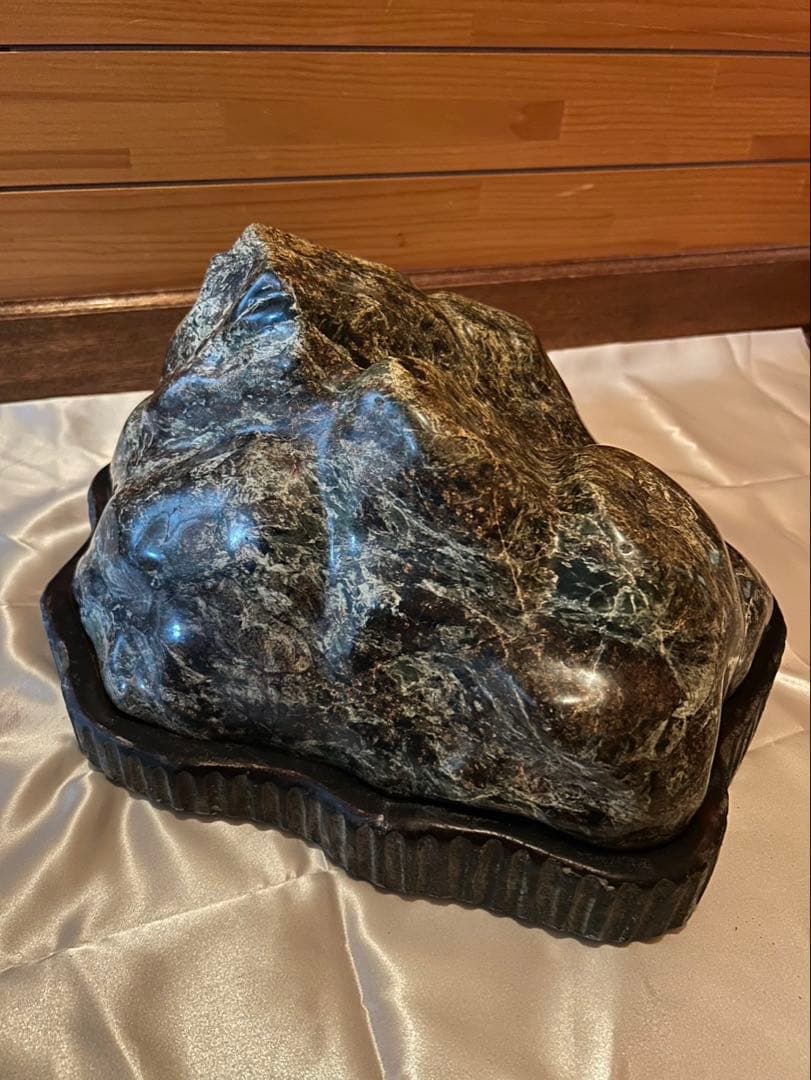 水石 鑑賞石 天然石 14.5kg 台付き