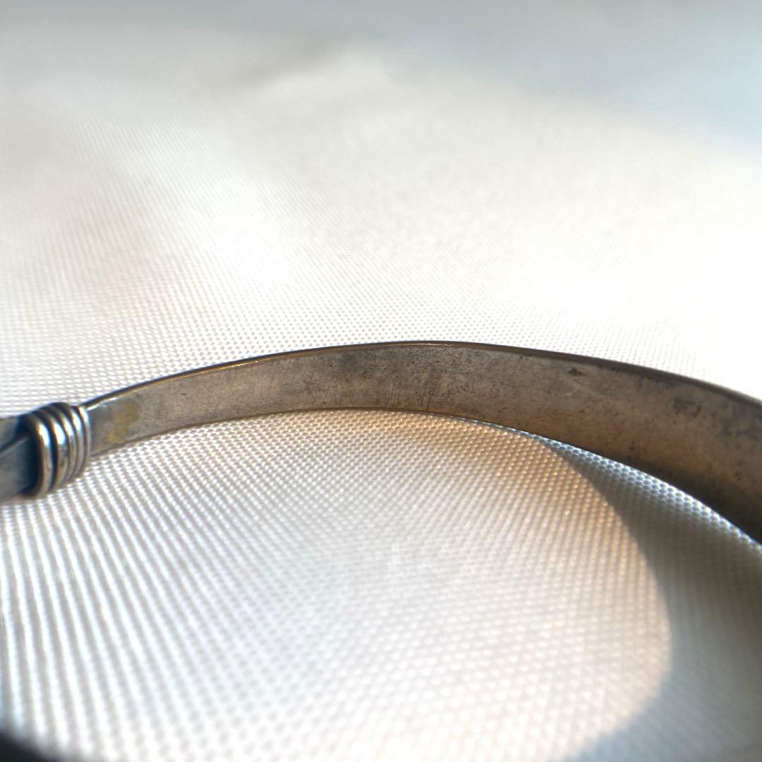 Old tribal silver 純銀 花鳥カービングバングル苗族 伝統工芸品