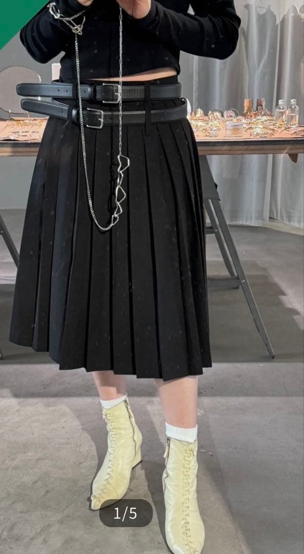 The Frankie Shop ダブルベルト プリーツ スカート