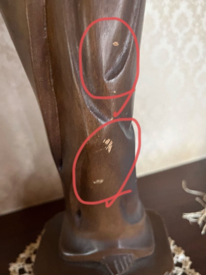 女裸体像　木彫り　アンティーク　置物