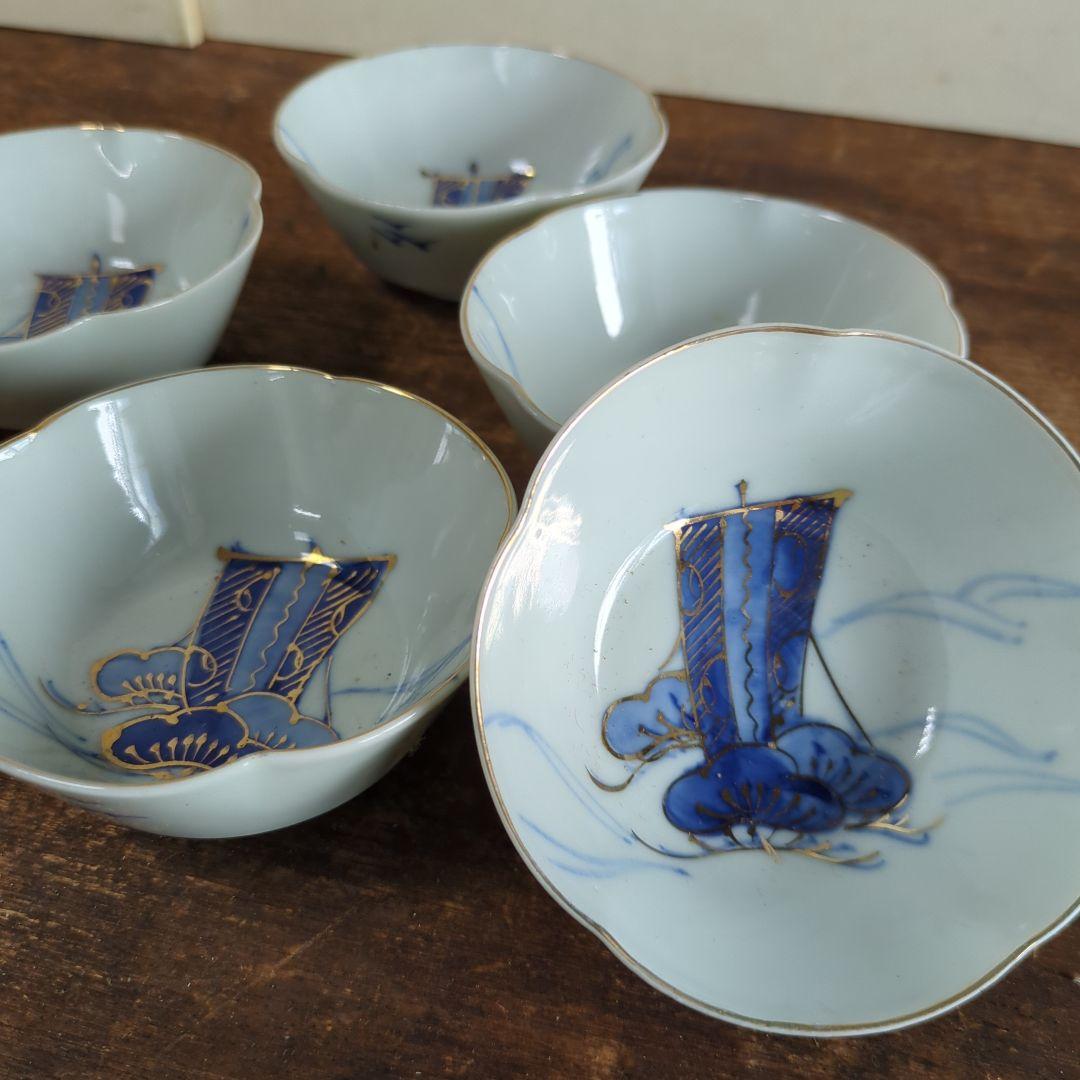 lucia　骨董 銚子 酒器 鉄 器 ＆　小鉢宝船　5つ