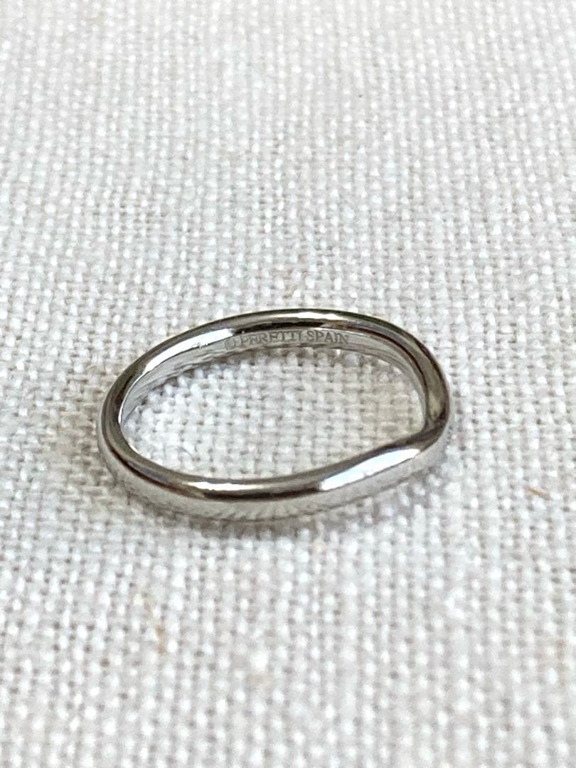 ティファニー　カーブドバンドリング　ペレッティ　1粒ダイヤPT950約7.5号