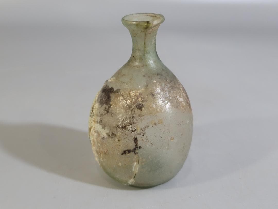 古代ローマングラス 銀化 小瓶 シリア 2個 発掘品 DT363