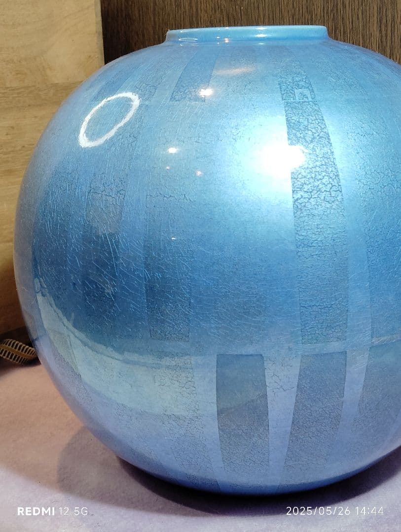 【本物保証】中田一於 釉裏銀彩花瓶 共箱 栞 共布 九谷焼 師:三代徳田八十吉