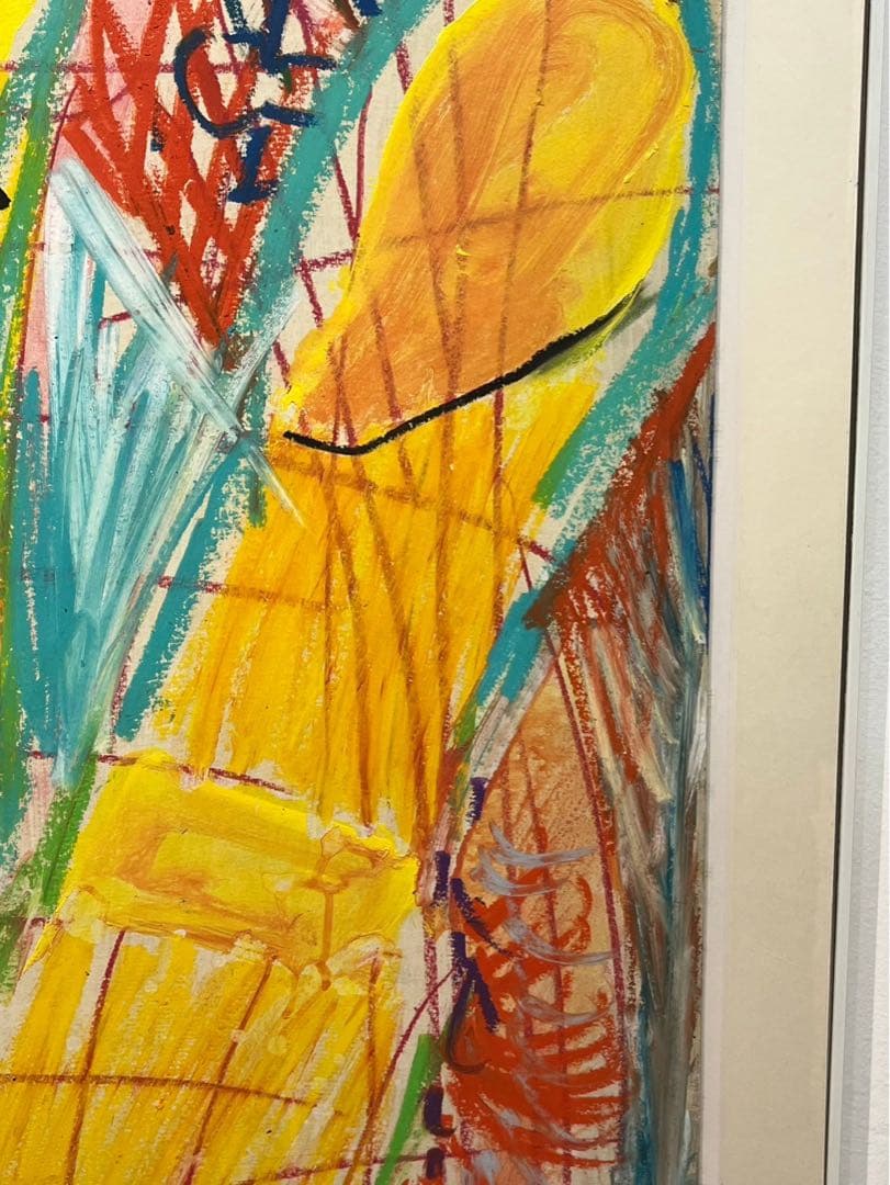 堀越千秋「ニース」1988年 カルトレにアクリル・オイルパステル 額装済