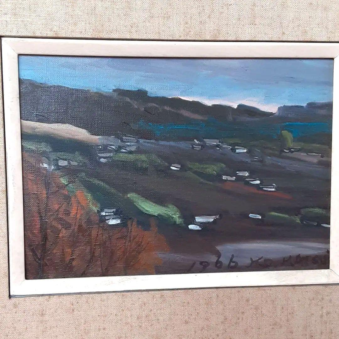 油絵　冬の伊那谷　松井幸司　F1号 S