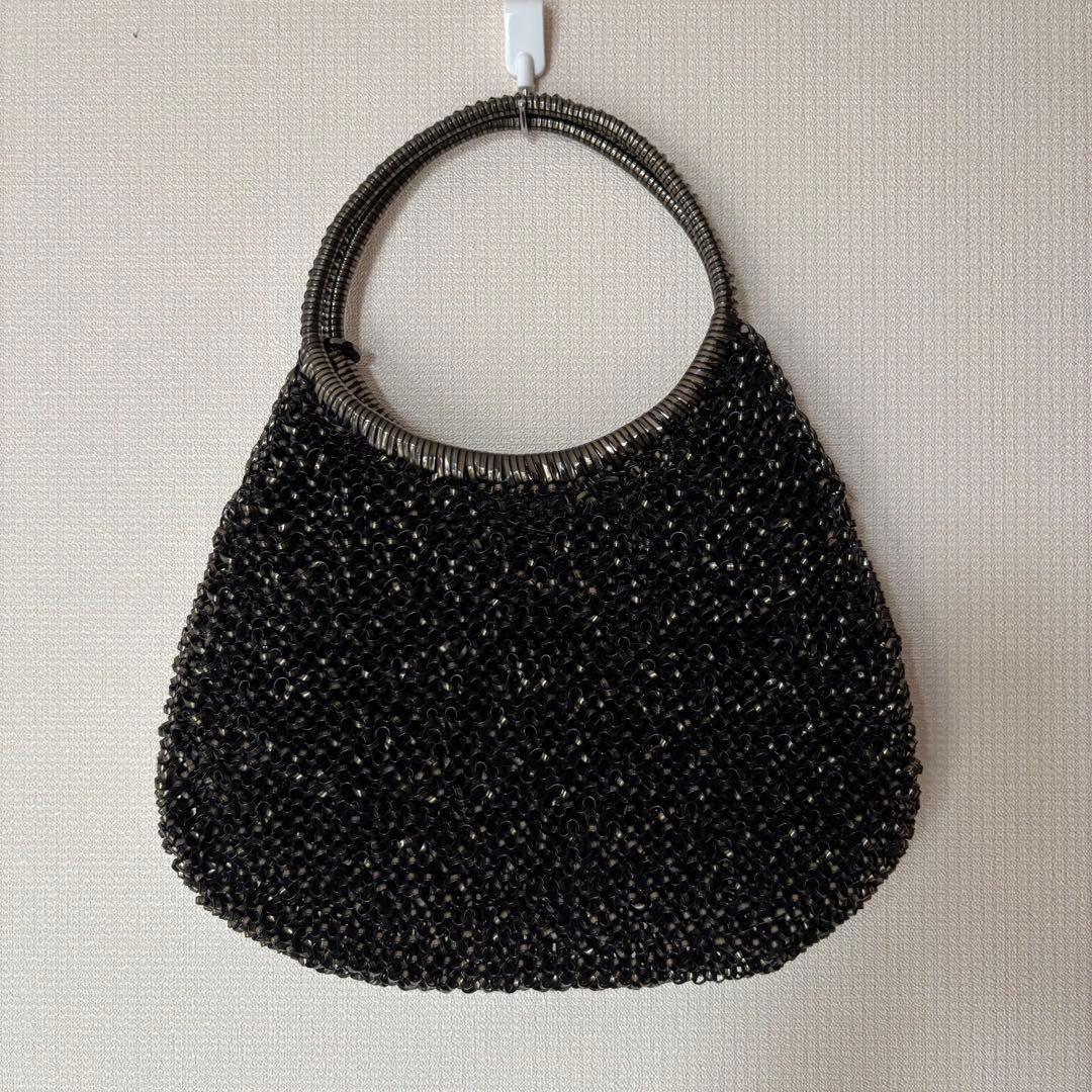 【美品】アンテプリマ　花　フラワー　ミニバック　黒　ブラック