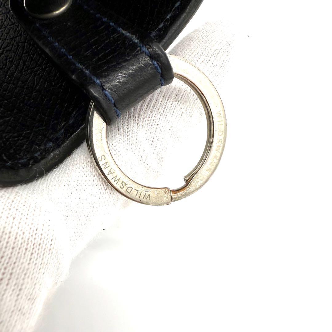 ★美品★ワイルドスワンズ キーケース クリッパー2 シェルコードバン ネイビー