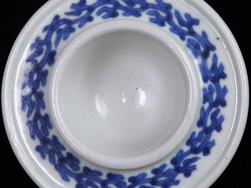 古伊万里　染付　七賢人の図　大振盃台　D351AS-fbhc