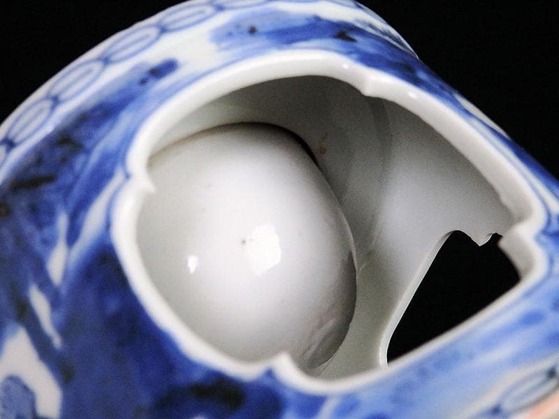 古伊万里　染付　七賢人の図　大振盃台　D351AS-fbhc