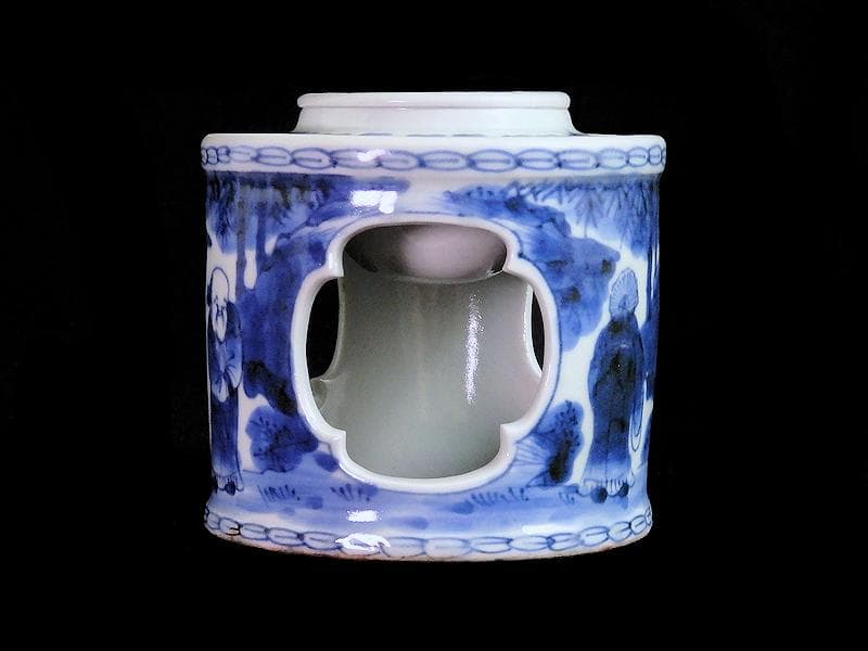 古伊万里　染付　七賢人の図　大振盃台　D351AS-fbhc