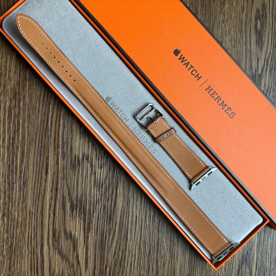2398 Apple Watch エルメス　ブラウン　二重　ドゥブルトゥール