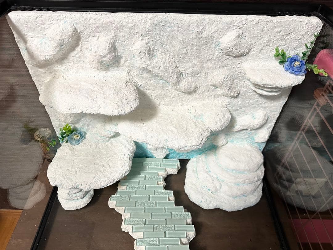 爬虫類水槽.バックボード.シェルター３セット