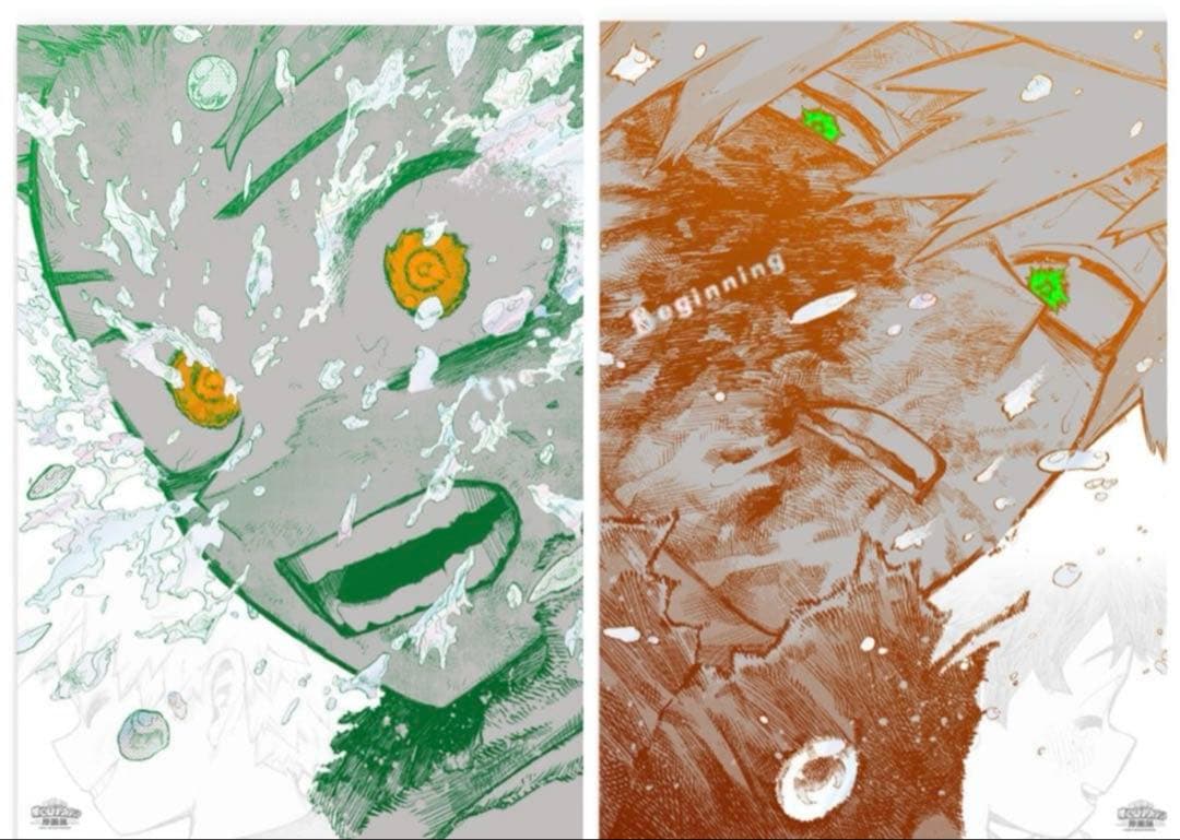 ヒロアカ原画展　ポスター　A2 爆豪勝己　緑谷出久