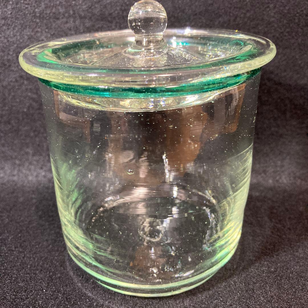 倉敷ガラス 小谷眞三 小谷真三 ポット 蓋物 吹きガラス 気泡