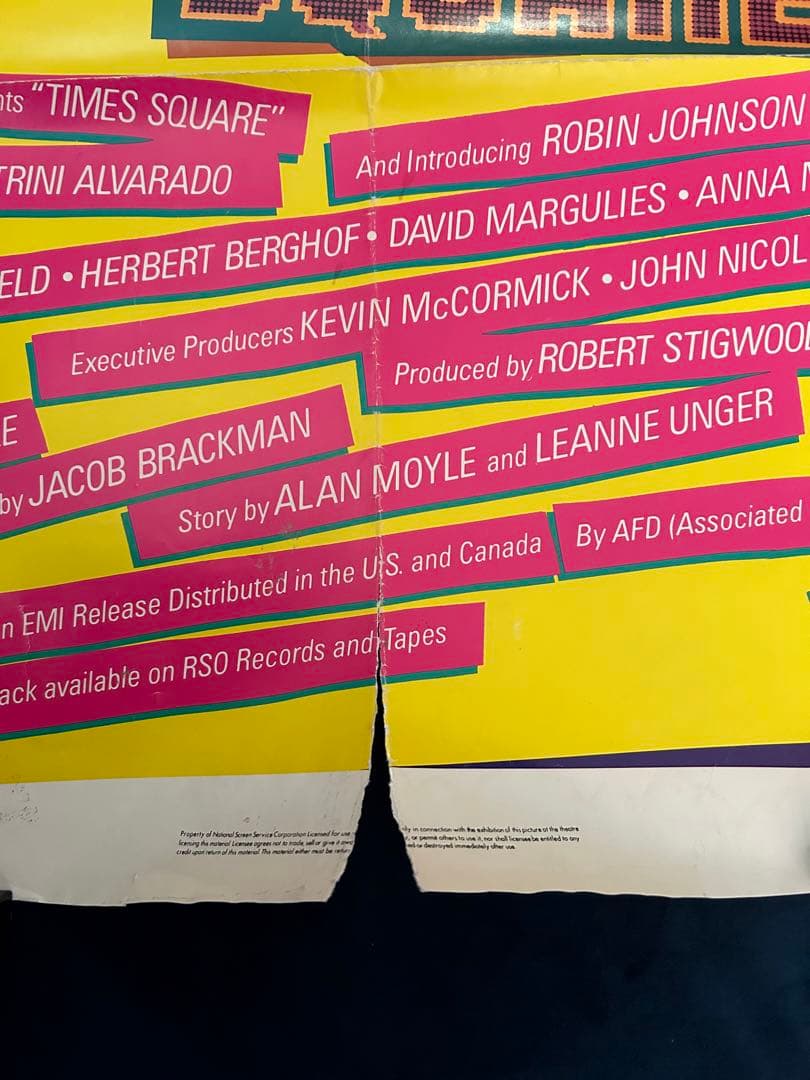 タイムズ・スクエア　USオリジナル映画ポスター