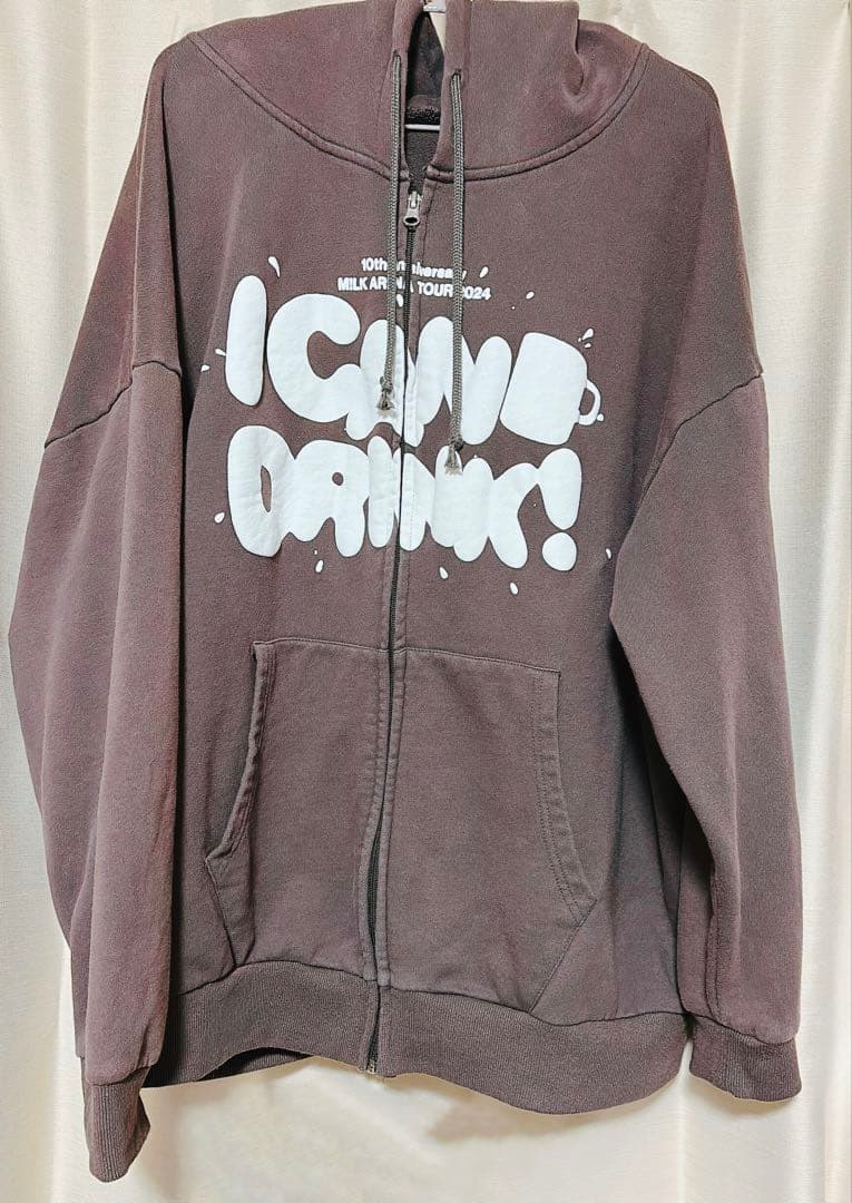 M!LK パーカー ICANDRINKかわいすぎジッパー L パーカー