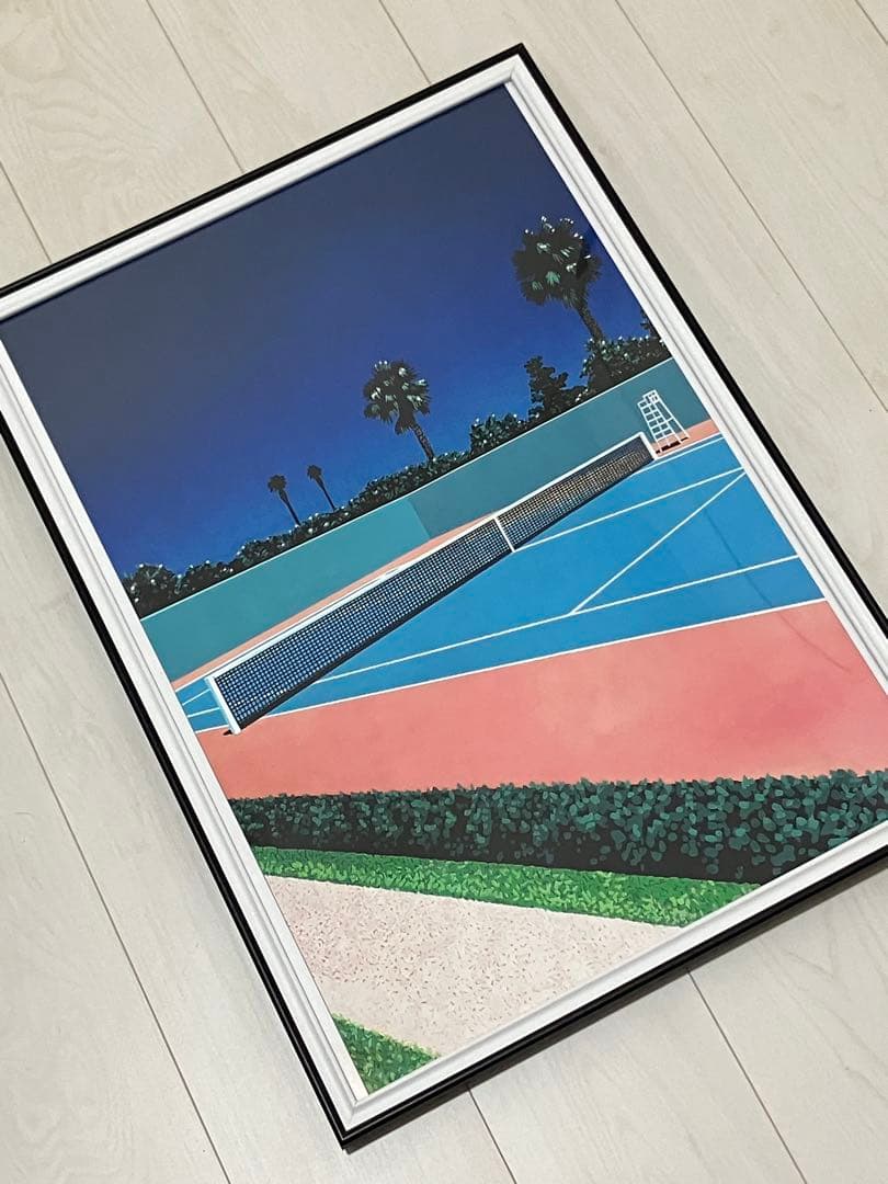 【額縁付き】 永井博（Hiroshi Nagai） A2ポスター　テニスコート