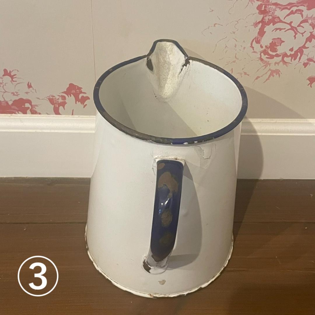 イギリスアンティーク ホーロー ジャグ 3個 ブロカント 蚤の市 ヴィンテージ