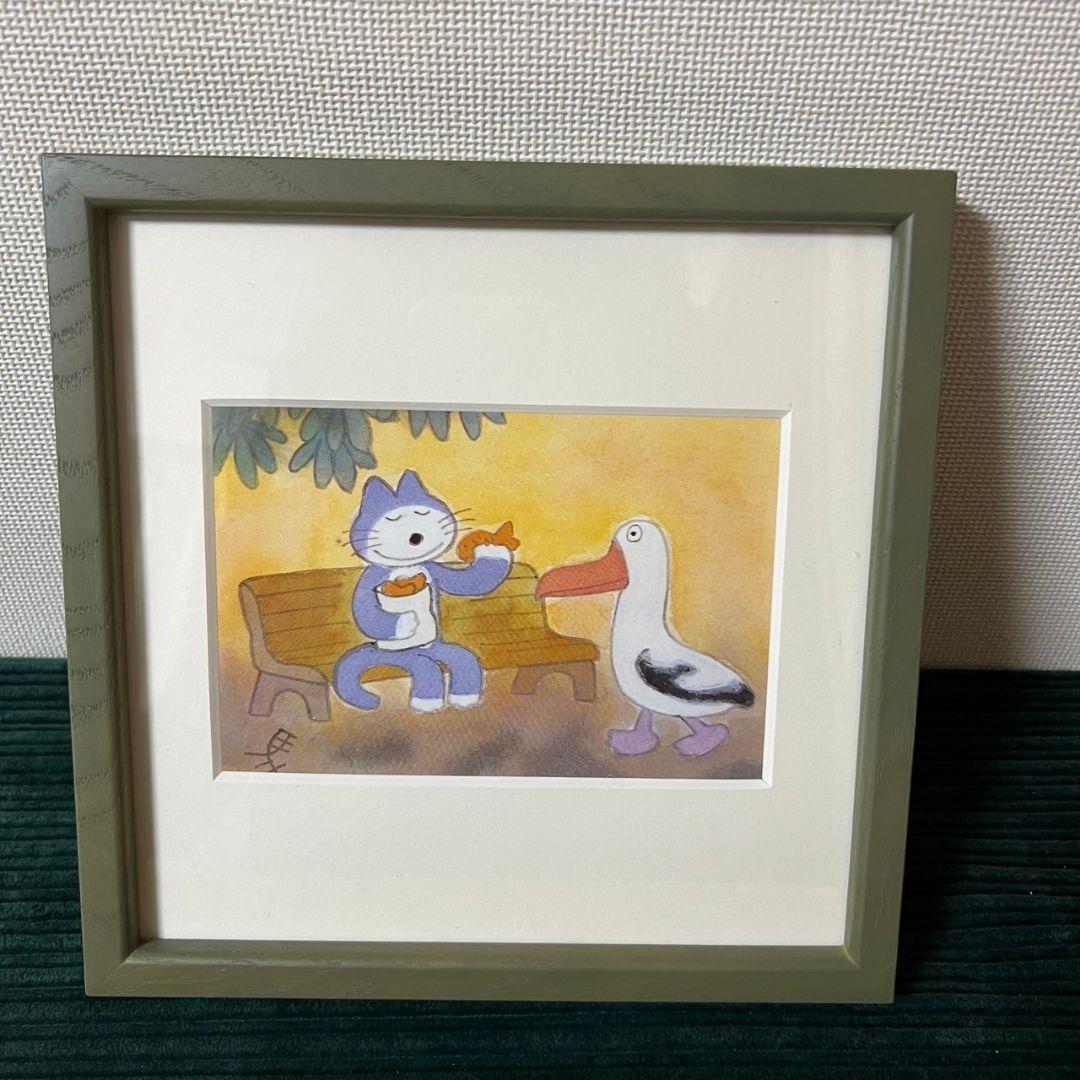 馬場のぼる 11ぴきのねこ ポストカード 額縁　特注　草木