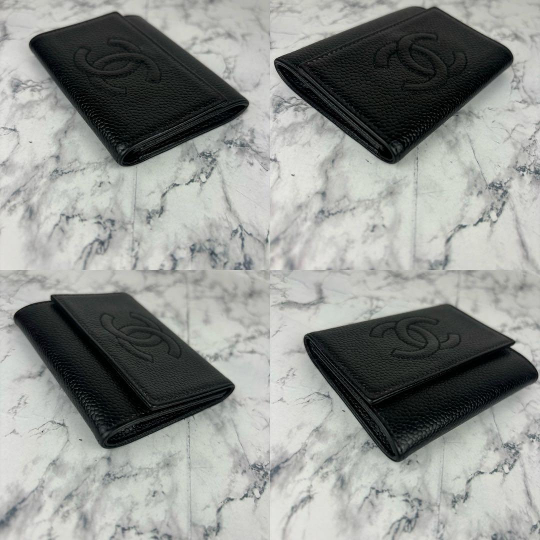 88 CHANEL キャビアスキン　ココステッチ　ケース