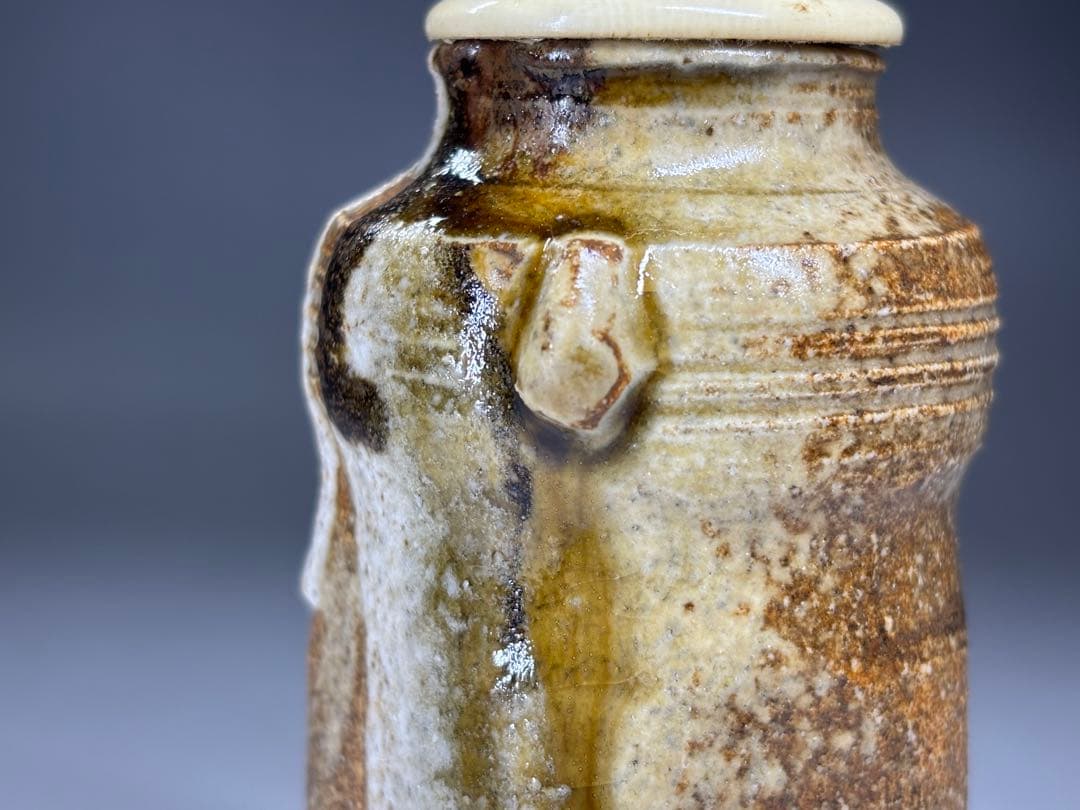 『加藤光右衛門』造 美濃伊賀茶入 山十窯 共箱 仕覆 茶道具