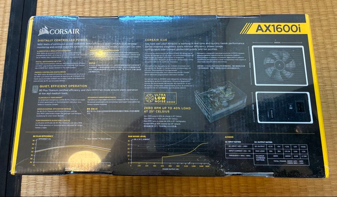 コルセア　AX1600i pc電源ユニット　[80PLUS TITANIUM]