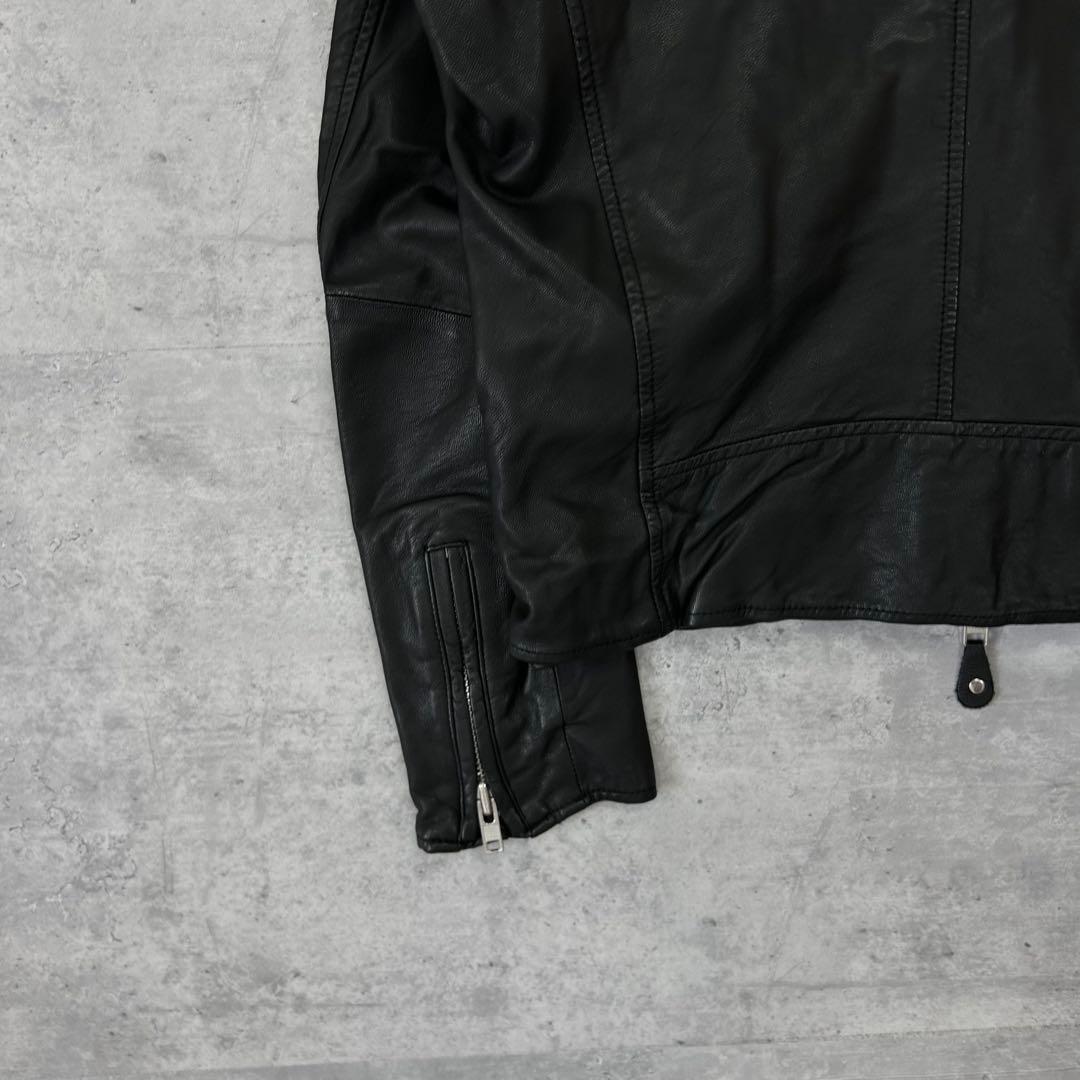 AWESOME LEATHER ゴートレザー　ライダースジャケット ブラック