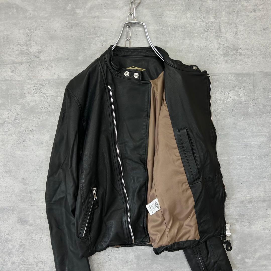 AWESOME LEATHER ゴートレザー　ライダースジャケット ブラック